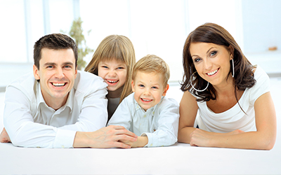 Smiling happy family