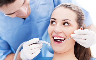 Young woman at the dentist office