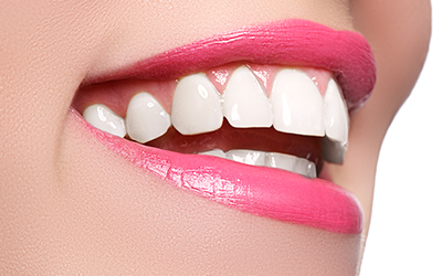 Up-close of a womans smile